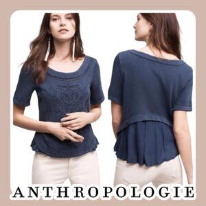 Anthropologie | Saturday Sunday Navy Huesca Top